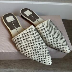 Dolce Vita Elvah studded mules in off white